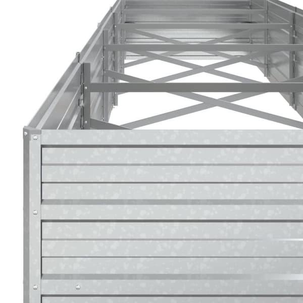 vidaXL højbed 400x80x45 cm galvaniseret stål sølvfarvet