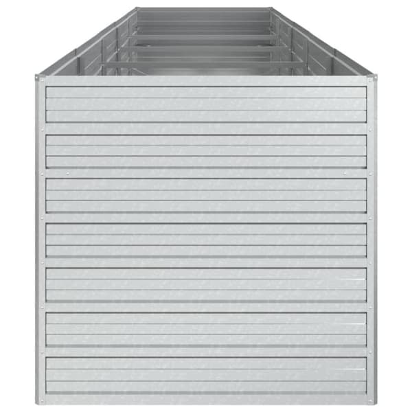 vidaXL Høybed 400x80x77 cm galvanisert stål sølv