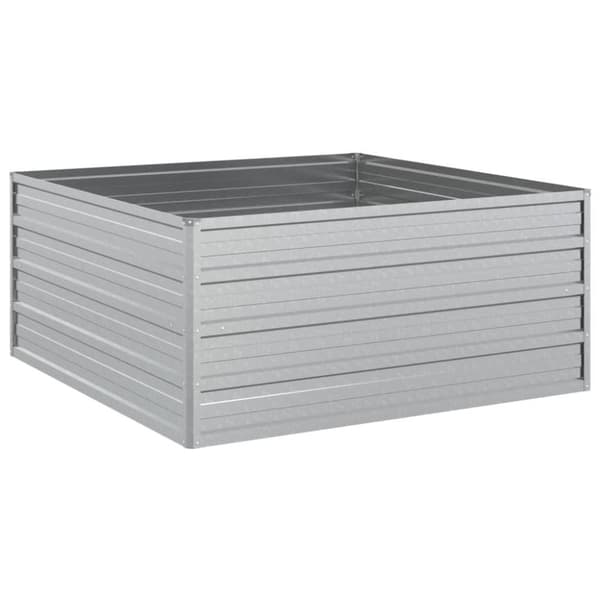vidaXL højbed 100x100x45 cm galvaniseret stål sølvfarvet