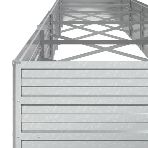 vidaXL Odlingslåda upphöjd galvaniserat stål 480x80x45 cm silver