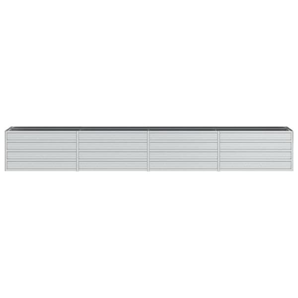 vidaXL Odlingslåda upphöjd galvaniserat stål 320x40x45 cm silver