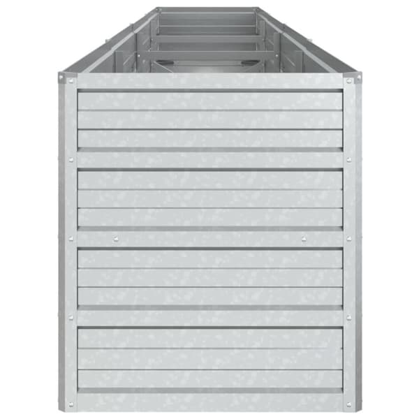 vidaXL Odlingslåda upphöjd galvaniserat stål 320x40x45 cm silver