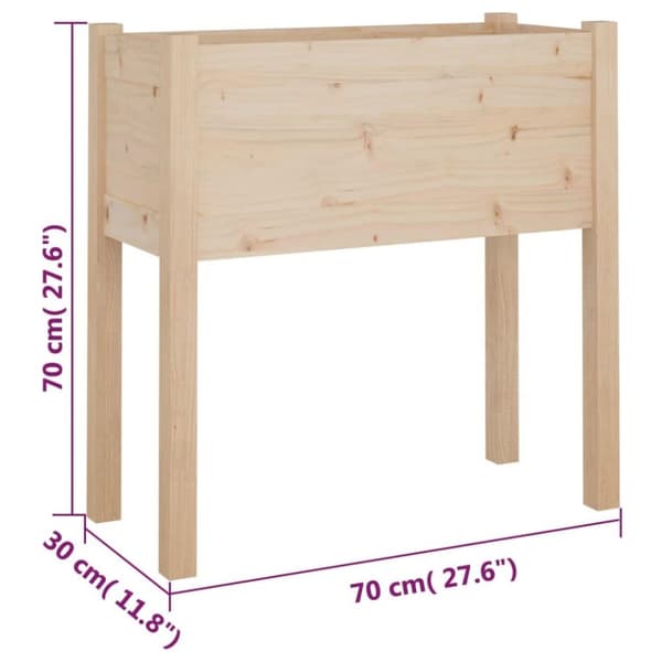 vidaXL Plantekasser 2 stk 70x31x70 cm heltre furu