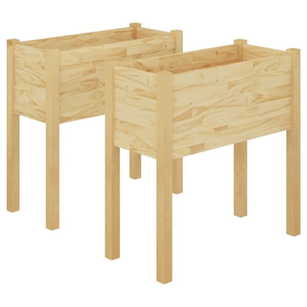 vidaXL Plantekasser 2 stk 70x31x70 cm heltre furu