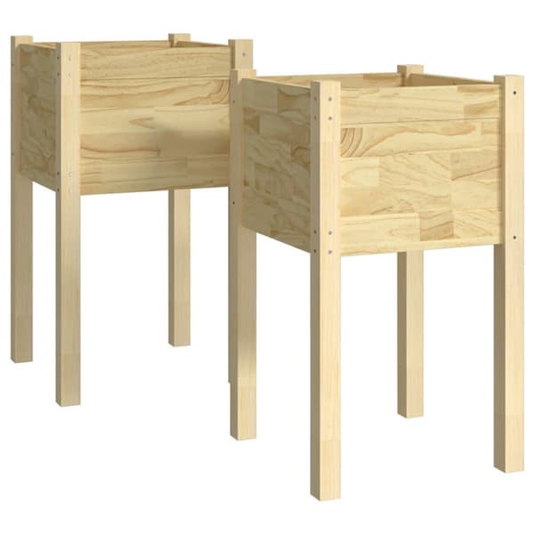 vidaXL Plantekasser 2 stk 40x40x70 cm heltre furu
