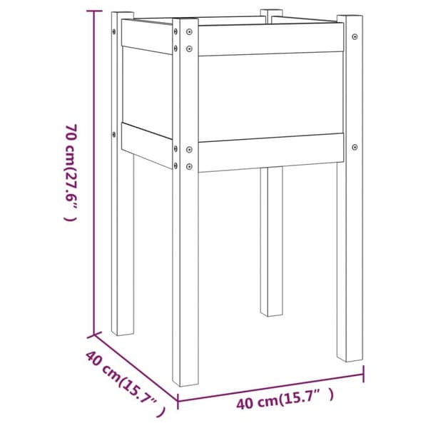 vidaXL Plantekasse 50x50x70 cm heltre furu