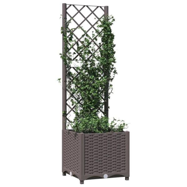 vidaXL Plantekasse med espalier brun 40x40x136 cm PP
