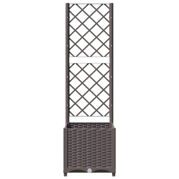 vidaXL Plantekasse med espalier brun 40x40x136 cm PP