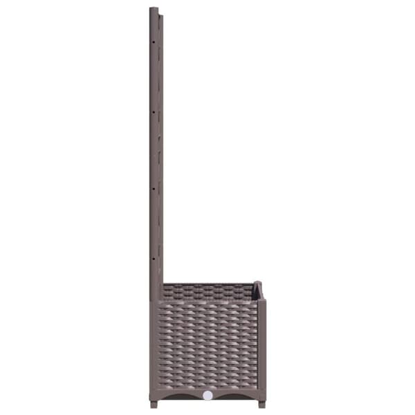 vidaXL Plantekasse med espalier brun 40x40x136 cm PP