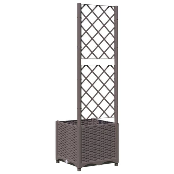vidaXL Plantekasse med espalier brun 40x40x136 cm PP