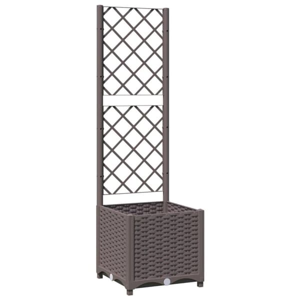 vidaXL Plantekasse med espalier brun 40x40x136 cm PP