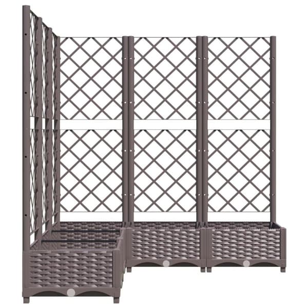 vidaXL Plantekasse med espalier brun 120x120x121,5 cm PP