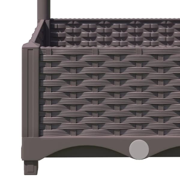 vidaXL Plantekasse med espalier brun 120x120x121,5 cm PP