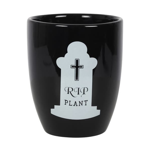 Something Different RIP Gothic Ceramic Plant Pot Black/White One Size