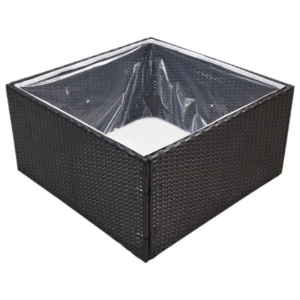 vidaXL Plantekasse svart 80x80x40 cm polyrotting