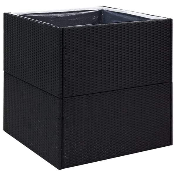 vidaXL Plantekasse svart 80x80x80 cm polyrotting