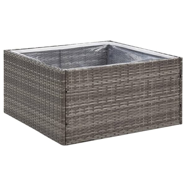 vidaXL plantekasse 80x80x40 cm polyrattan grå
