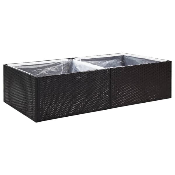vidaXL plantekasse 157x80x40 cm polyrattan sort