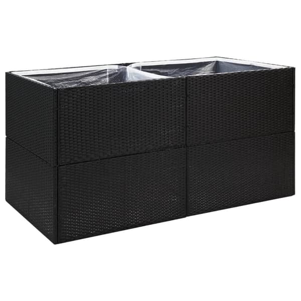 vidaXL Plantekasse svart 157x80x80 cm polyrotting