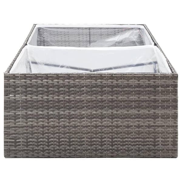 vidaXL plantekasse 157x80x40 cm polyrattan grå