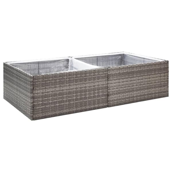 vidaXL plantekasse 157x80x40 cm polyrattan grå