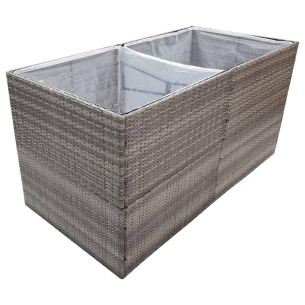 vidaXL plantekasse 157x80x80 cm polyrattan grå