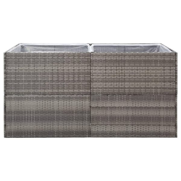 vidaXL plantekasse 157x80x80 cm polyrattan grå