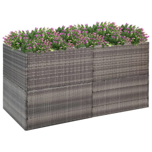 vidaXL plantekasse 157x80x80 cm polyrattan grå