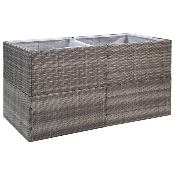vidaXL plantekasse 157x80x80 cm polyrattan grå