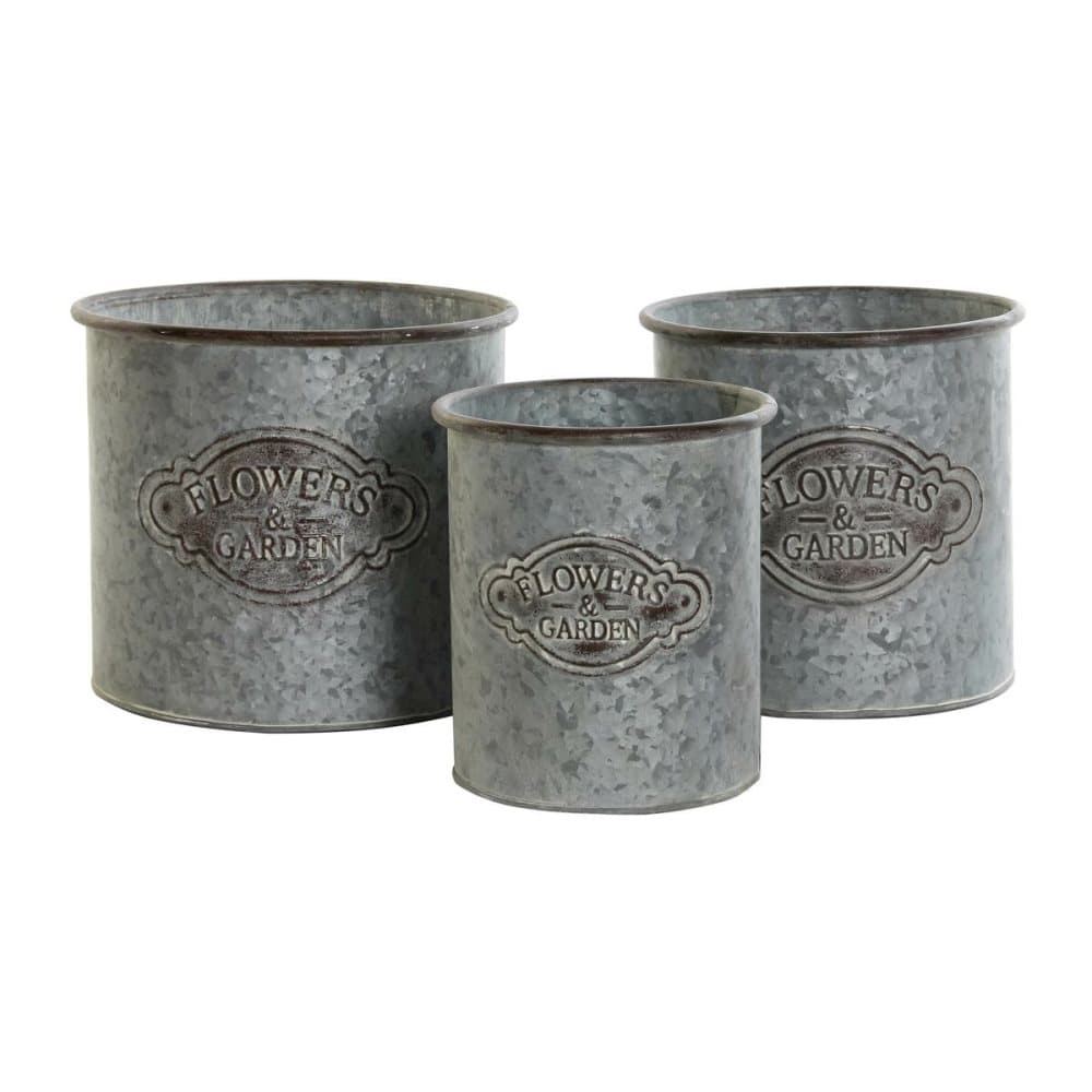 Krukset DKD Home Decor Grå Metall Brun Shabby Chic (25 x 25 x 22 cm)