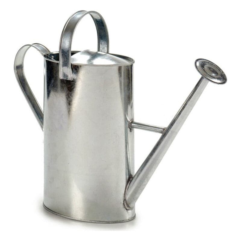 Decorative Watering Can Silvrig Zink Oval (11 x 30 x 38 cm)