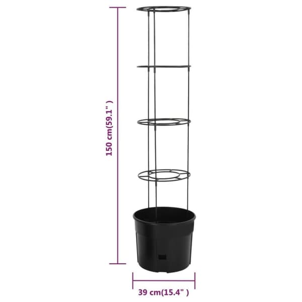 vidaXL Tomatpotte antrasitt Ø39x150 cm polypropylen