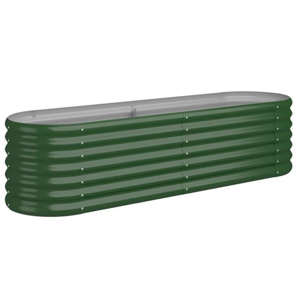 vidaXL plantekasse 152x40x36 cm pulverlakeret stål grøn
