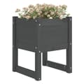 Miniatyrbilde 3 av 8: vidaXL Plantekasser 2 stk grå 40x40x52,5 cm heltre furu