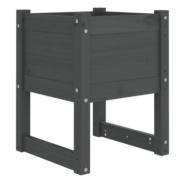 vidaXL Plantekasser 2 stk grå 40x40x52,5 cm heltre furu