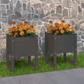 Miniatyrbilde 2 av 8: vidaXL Plantekasser 2 stk grå 40x40x52,5 cm heltre furu