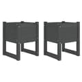 Miniatyrbilde 1 av 8: vidaXL Plantekasser 2 stk grå 40x40x52,5 cm heltre furu