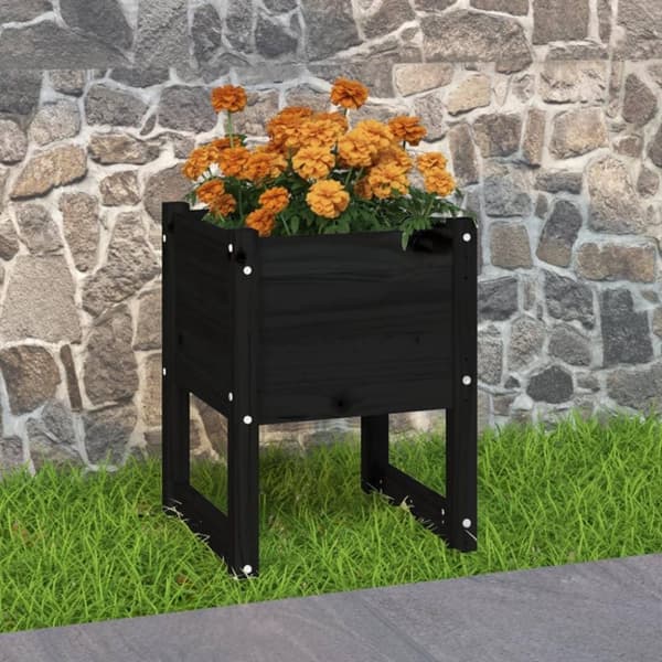 vidaXL Plantekasse svart 40x40x52,5 cm heltre furu