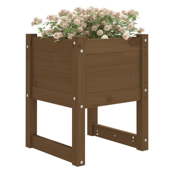 vidaXL Odlingslådor 2 st honungsbrun 40x40x52,5 cm massiv furu