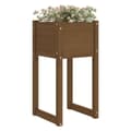 Miniatyrbilde 3 av 8: vidaXL Plantekasser 2 stk honningbrun 40x40x81 cm heltre furu