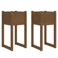 Miniatyrbilde 1 av 8: vidaXL Plantekasser 2 stk honningbrun 40x40x81 cm heltre furu