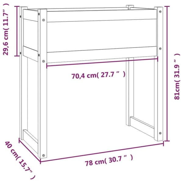 vidaXL Plantekasse hvit 78x40x81 cm heltre furu