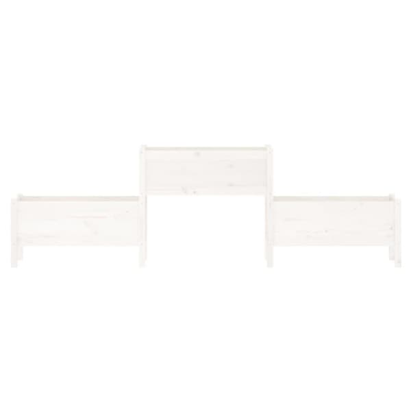 vidaXL Odlingslåda vit 245,5x44x75 cm massiv furu