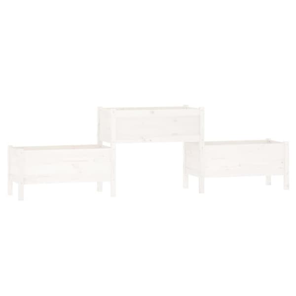 vidaXL Odlingslåda vit 245,5x44x75 cm massiv furu
