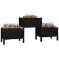 Miniatyrbilde 3 av 8: vidaXL Plantekasse svart 178,5x44x75 cm heltre furu