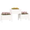 Miniatyrbilde 3 av 8: vidaXL Plantekasse hvit 178,5x44x75 cm heltre furu