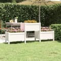 Miniatyrbilde 2 av 8: vidaXL Plantekasse hvit 178,5x44x75 cm heltre furu