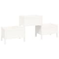 Miniatyrbilde 1 av 8: vidaXL Plantekasse hvit 178,5x44x75 cm heltre furu