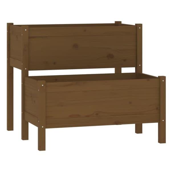 vidaXL Odlingslåda honungsbrun 84,5x84x75 cm massiv furu