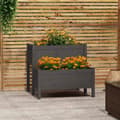 Miniatyrbilde 2 av 7: vidaXL Plantekasse svart 84,5x84x75 cm heltre furu